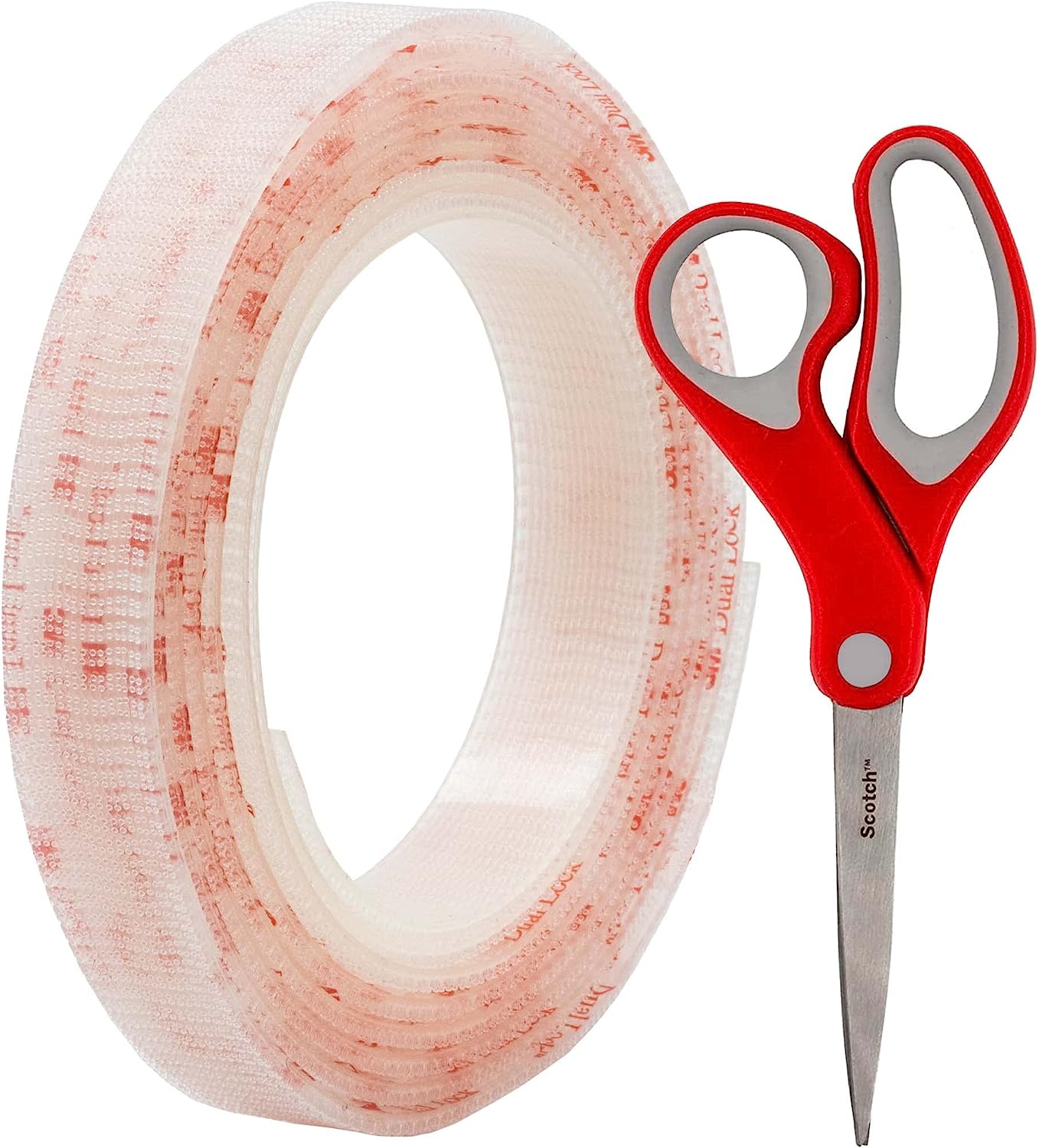 230527223346023_1 Scotch Clear Self-Mating Reclosable Fastener 250, 1” x 10’ Ft with Scissors for DIY, Pedal Boards, Home, Office, Frames - Image 1